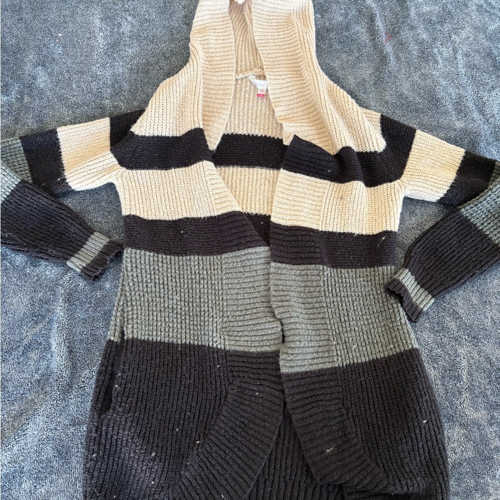 No Boundaries Black and Gray Cardigan Sweater